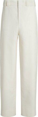 Pure Wool straight-leg trousers-AA