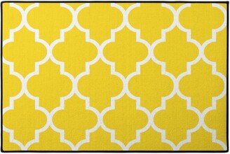 Door Mats: Quatrefoil - Lemon Door Mat, Yellow