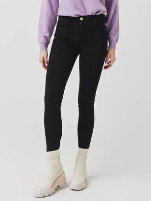 Le High Skinny Sateen Jean In Black