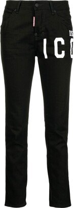 Logo-Print Skinny Jeans-AC