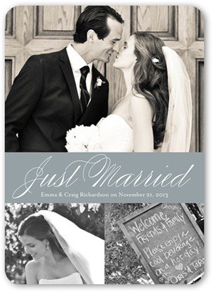 Wedding Announcements: Just So Elegant Wedding Announcement, Grey, Standard Smooth Cardstock, Rounded-AA