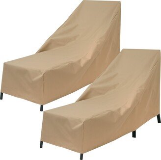 Modern Leisure® Basics Patio Chaise Lounge Cover, 2-Pack, 76L x 27W x 30H, Khaki