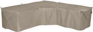 Storigami Water-Resistant 100 Inch Easy Fold Patio V-Shaped Sectional Lounge Set Cover,Monument Grey