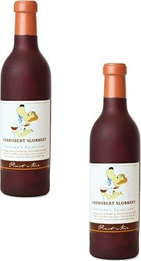 Silly Squeaker Wine Bottle Grrrobert Slobbery, 2-Pack Dog Toys