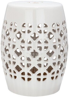 Cream Circle Lattice Garden Stool-AA