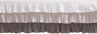 3 Layer Ruffled Crib/Toddler Bed Skirt - White/Gray/Steel