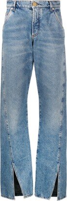 Front-Slits Bootcut Jeans