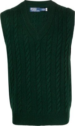 Cable-Knit Sleeveless Vest