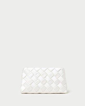 Aviva Cream Woven Puff Clutch