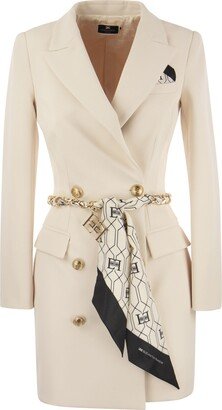 Robe-manteau In Double Crepe Scarf Belt-AA