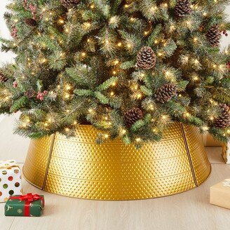 Adjustable Hammered Metal Christmas Tree Collar Decorations
