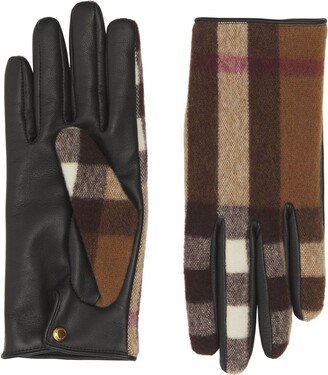 Check-Pattern Multi-Panel Gloves
