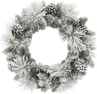 24 in Flocked Berkshire Spruce Wreath