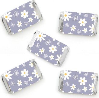 Big Dot Of Happiness Purple Daisy Flowers Mini Candy Bar Wrapper Stickers Floral Party Favors 40 Ct