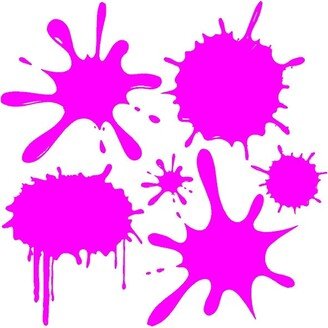 Pink Paint Splats Wall Decal Removable Splat Stickers Graphic 13 X Sheet