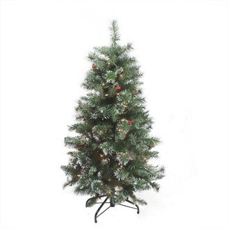Northlight 4' x 27 Pre-Lit Frosted Mixed Pine Medium Artificial Christmas Tree - Clear Lights