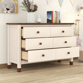 Wooden Storage Dresser with 6 Drawers