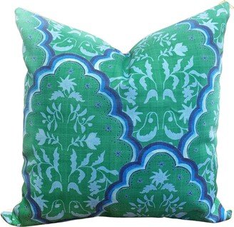 Cover Only | Scallop Paisley Green-Blue Throw Pillow By Danika Herrick