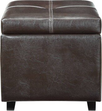 Treasure Upholstered Vinyl Ottoman Espresso