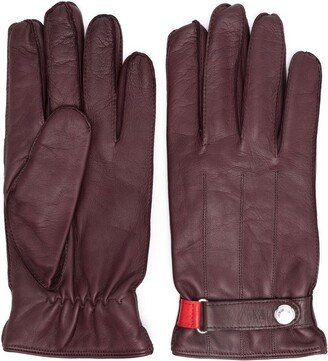 Pintuck-Detail Leather Gloves