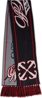 x AC Milan intarsia-knit scarf