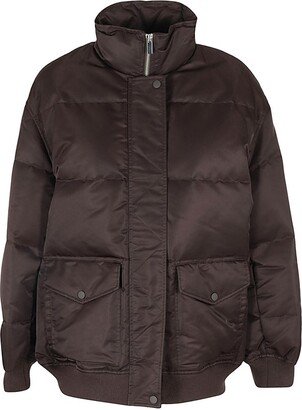 Funnel-Neck Quilted Down Puffer Jacket