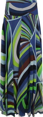 Iride-Printed High Waist Maxi Skirt-AA