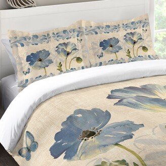 Blue Poppies Standard Pillow Sham