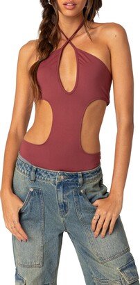 EDIKTED Unity Cutout Halter Bodysuit-AA