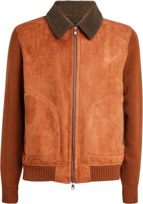 Fioroni Cashmere Shearling-Trim Leather Jacket