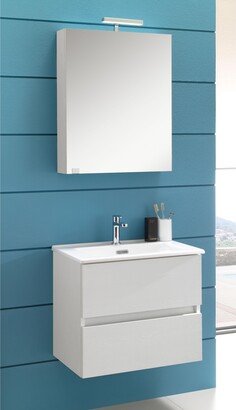 Davidici Furniture Inc. Kora 24 Wall-Mount Bathroom Vanity Set w/ Mirror Cabinet