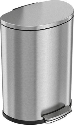 Step Pedal Kitchen Trash Can with AbsorbX Odor Filter and Removable Inner Bucket 13.2 Gallon Semi-Round Stainless Steel