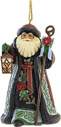 Jim Shore Santa With Cane - One Ornament 4.5 Inches - Holiday Manor Heartwood Creek - 6012887 - Polyresin - Red