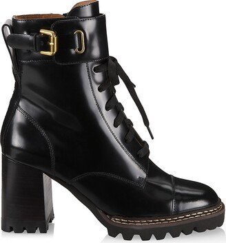 Mallory 80MM Buckle Leather Combat Booties-AA