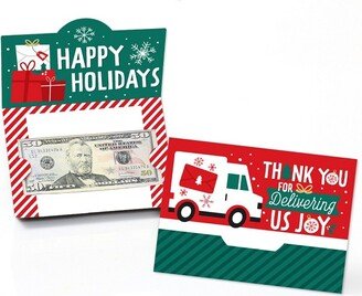 Big Dot of Happiness Christmas Delivery Drivers Appreciation - Thank You Mail Carriers Money And Gift Card Holders - Set of 8