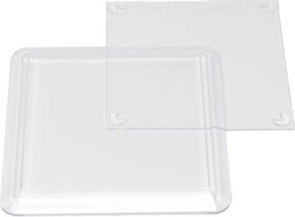 Twenty Five Acrylic Clear Square Plastic Coasters | Extra Depth For Craft - 80mm