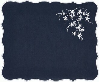 Km Home Collection Spring Branches Embroidery Linen Placemat Set Of 2