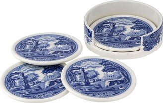 Blue Italian 5-Piece Ceramic Coaster Set
