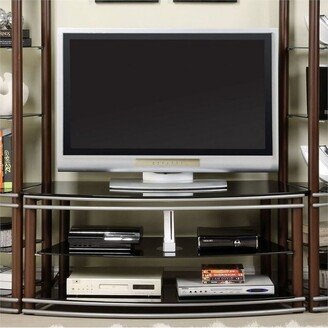 Abello Metal 52-inch TV Stand in Brown and Silver