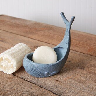 Cast Iron Whale Soap Dish - Blue - 4''W x 6''D x 6¼''H