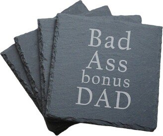 Slate Drink Coasters Set Of 4 | Laser Engraved Handmade Gifts For Dad Grandpa Father's Day Fathers Present Funny Gift