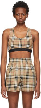 Beige Check Dalby Sports Bra