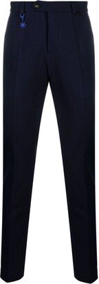 Pressed-Crease Logo-Charm Slim-Fit Trousers