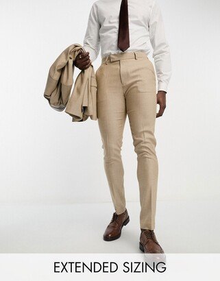 Oxford skinny suit pants in toffee