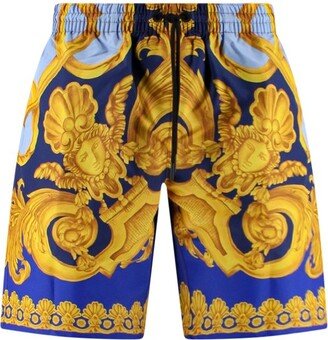 Baroque Pattern Drawstring Swim Shorts-AA