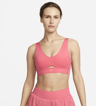 Women's Indy Plunge Cutout Medium-Support Padded Sports Bra in Pink