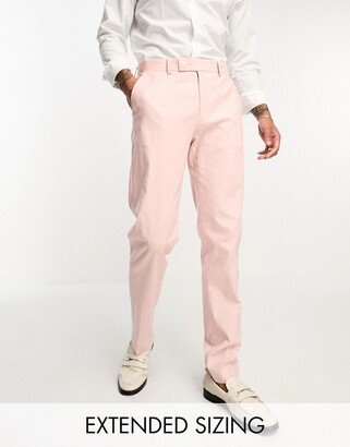 super skinny linen mix suit pants in pastel pink