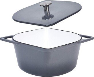 3 Quart Cast Iron Enameled Dutch Oven Squoval Shaped - Gray