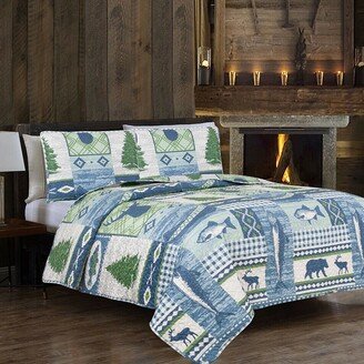 Snake River Décor Rustic Mountain Quilt Bed in a Bag Set Queen