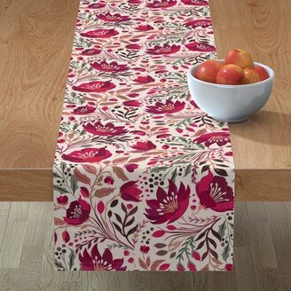 Table Runners: Christmas Rose Helleborus - Pink And Red Table Runner, 72X16, Pink